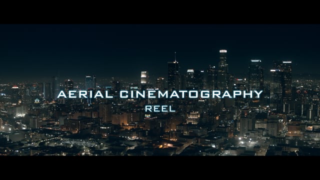 Poster showcasing an Aerial Cinematography Reel by AMK Films.