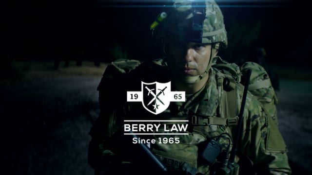 Image promoting the 'Berry Law - America's Veterans Law Firm' Super Bowl Commercial.