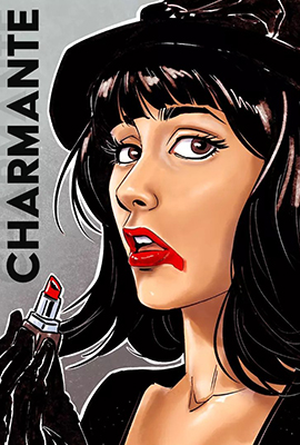Movie poster for 'Charmante,' a short film depicting the comedic journey of a distracted maid-in-training.